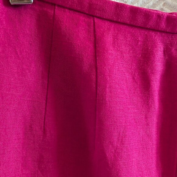 Haggar Women's Linen blend crop pants Fuchsia Hot Pink Summer Spring Size 6 - Picture 8 of 10